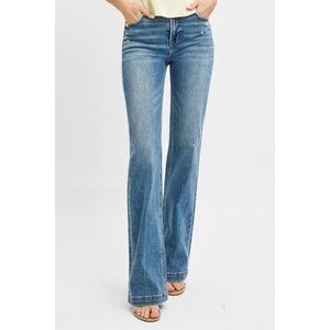 RISEN Full Size Distressed Detail Bootcut Denim Jeans Plus Size